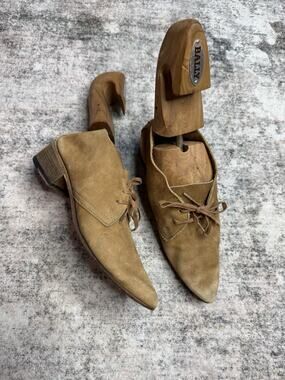 Billy Reid Indianola Booties Shoes Women’s Sz 7 Suede Beige Hand Made Italy